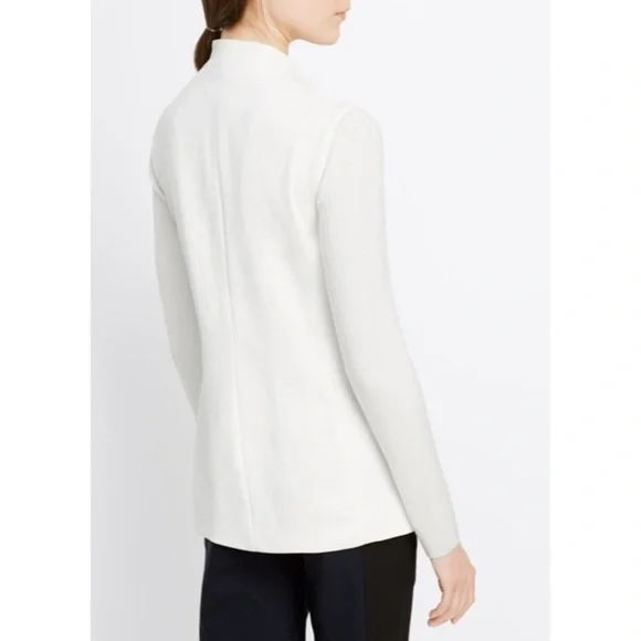 Vince White Ivory Asymmetrical Ribbed Sleeve Draped Drape Jacket Sz 4 V28729072 - Picture 3 of 12